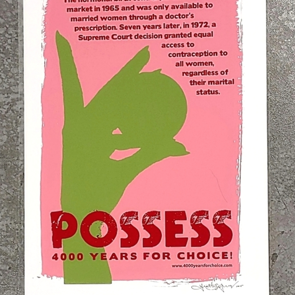 Original Print Roe v Wade Pro Choice Signed Dated Womens Rights 13"x19" Original